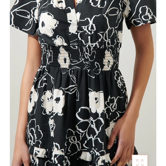 Sugarlips Floral Midi Dress in Black and Cream - Picture 4 of 4